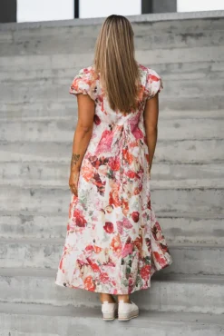 Rosalla 2/4 Long Dress Pristine Rosalla Print