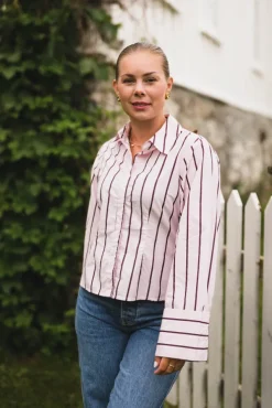 Rosa Wide Stripe Shirt Light Pink
