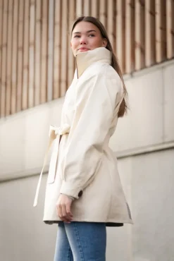 Rossby Coat Beige Denim