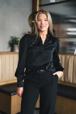 Rosslyn Heavy Sateen Blouse Black