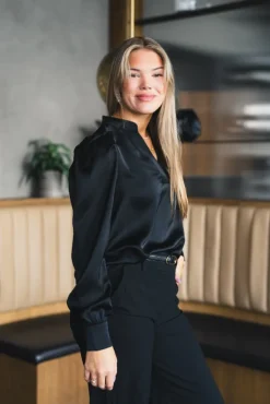 Rosslyn Heavy Sateen Blouse Black