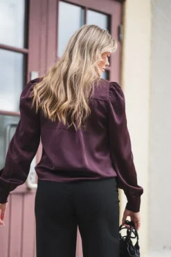 Rosslyn Heavy Sateen Blouse Burgundy
