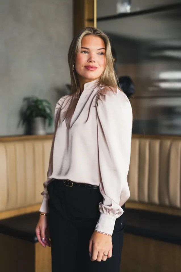 Rosslyn Heavy Sateen Blouse Champagne