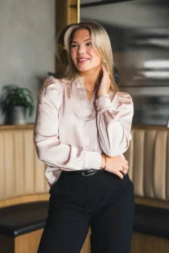 Rosslyn Heavy Sateen Blouse Champagne