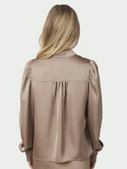 Rosslyn Heavy Sateen Blouse Dark Taupe