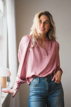Rosslyn Heavy Sateen Blouse Evening Rose