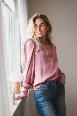 Rosslyn Heavy Sateen Blouse Evening Rose