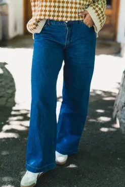 Rylan Elena Pants Mid Blue Wash
