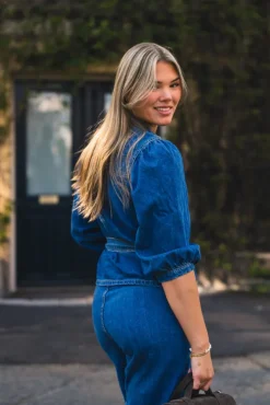 Rylan Elena 3/4 Shirt Mid Blue Wash