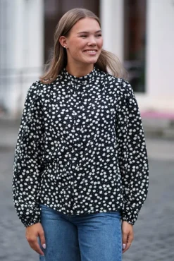 Sabby LS Shirt Black Flower