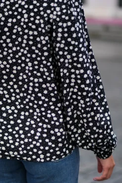Sabby LS Shirt Black Flower