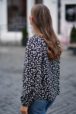 Sabby LS Shirt Black Flower