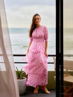 Sable Meadow Printed Dress Light Pink