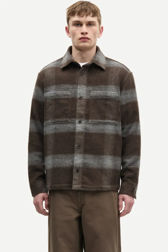 Sacastor X B Overshirt 15848 Brown Melange Check