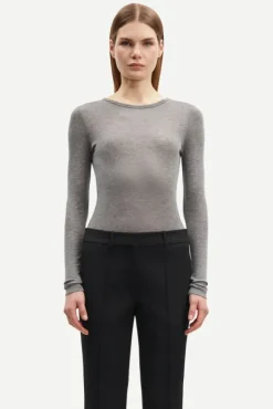 Sadou T-Shirt LS 15499 Grey Melange