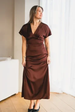 Safira V-Dress Dark Brown
