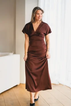 Safira V-Dress Dark Brown