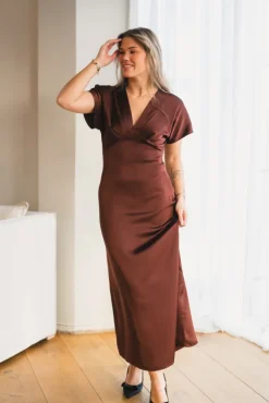 Safira V-Dress Dark Brown