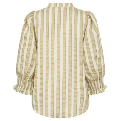 Saila Stripe SS V-Blouse Olive