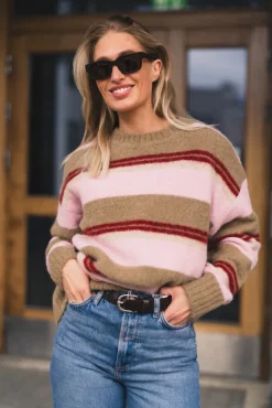 Sajeanne Sweater 15425 Lead Gray Stripe