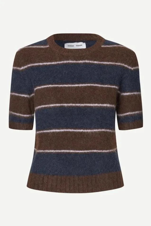 Sajeanne Top 15425 Black Coffee Stripe