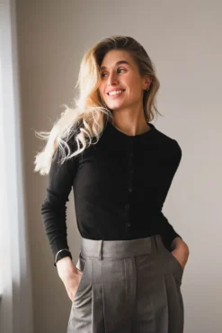 Sajunes LS Cardigan 15901 Black