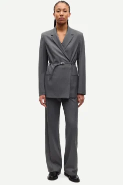 Salot Trousers 15496 Dark Gull Gray Pinstripe