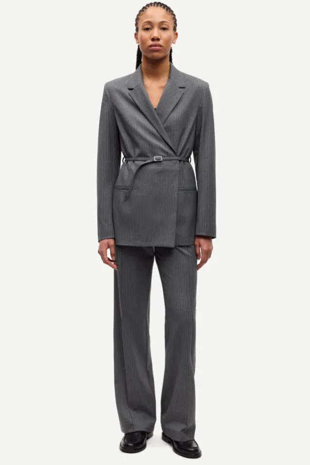 Salot Trousers 15496 Dark Gull Gray Pinstripe