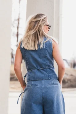 Samara Denim Waistcoat Blue
