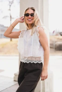 Samia Lace Top White