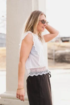 Samia Lace Top White