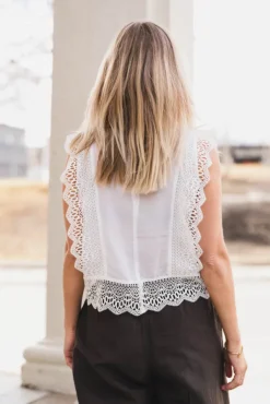 Samia Lace Top White