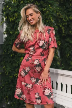 Samira Short Dress Sepia Rose