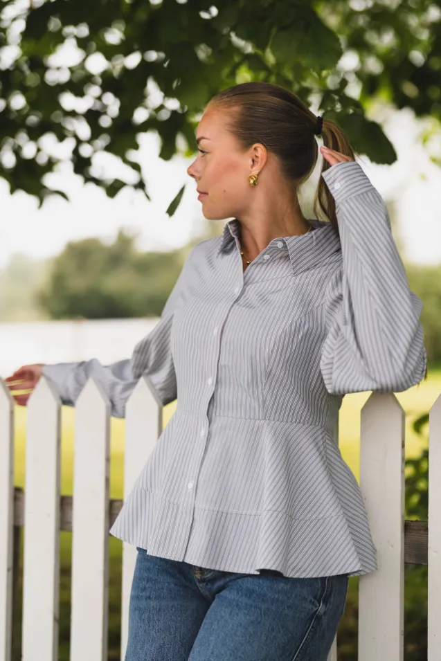 Samira Stripe Shirt Taupe Stripe
