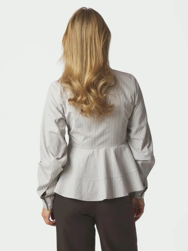 Samira Stripe Shirt Taupe Stripe