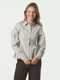 Samira Stripe Shirt Taupe Stripe