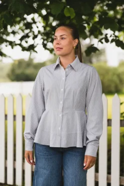 Samira Stripe Shirt Taupe Stripe