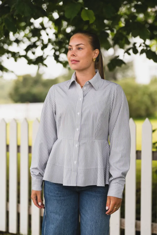 Samira Stripe Shirt Taupe Stripe