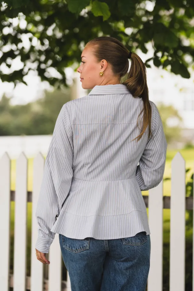 Samira Stripe Shirt Taupe Stripe
