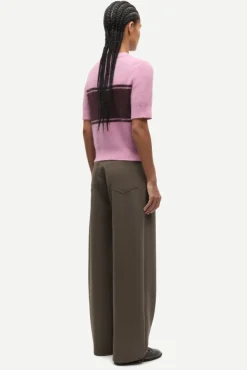 Sanoura SS Cardigan 15556 Orchid Wide Stripe