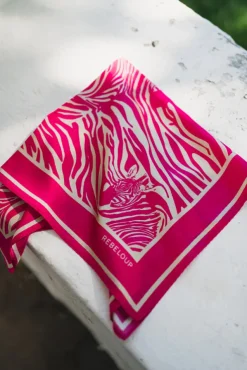 Sarah Zebra Silk Scarf Pink Zebra