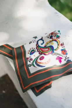 Sarah Zebra Silk Scarf Rose Flower