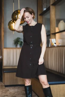 Saruma Short Dress 15790 Black Coffee