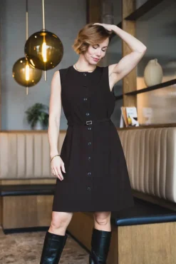 Saruma Short Dress 15790 Black Coffee