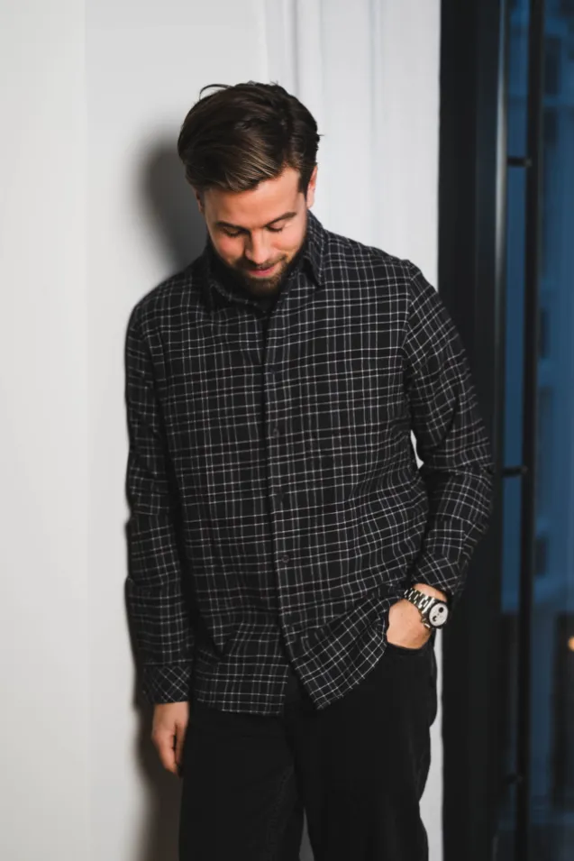 Saryan J Shirt 15501 Grey Brown Check