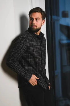 Saryan J Shirt 15501 Grey Brown Check