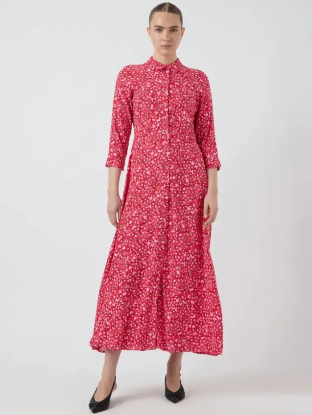 Savanna Long Shirt Dress Cyclamen Polly Print