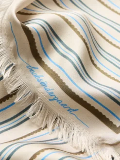 Scallopia Striped Sia Scarf Birch White