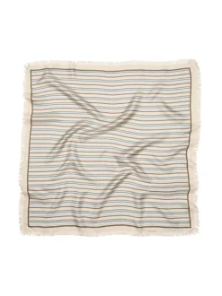 Scallopia Striped Sia Scarf Birch White