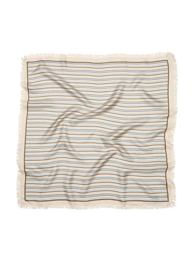 Scallopia Striped Sia Scarf Birch White